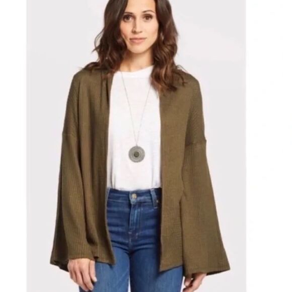 {Sunday in Brooklyn} waffle open front cardigan - Picture 1 of 7